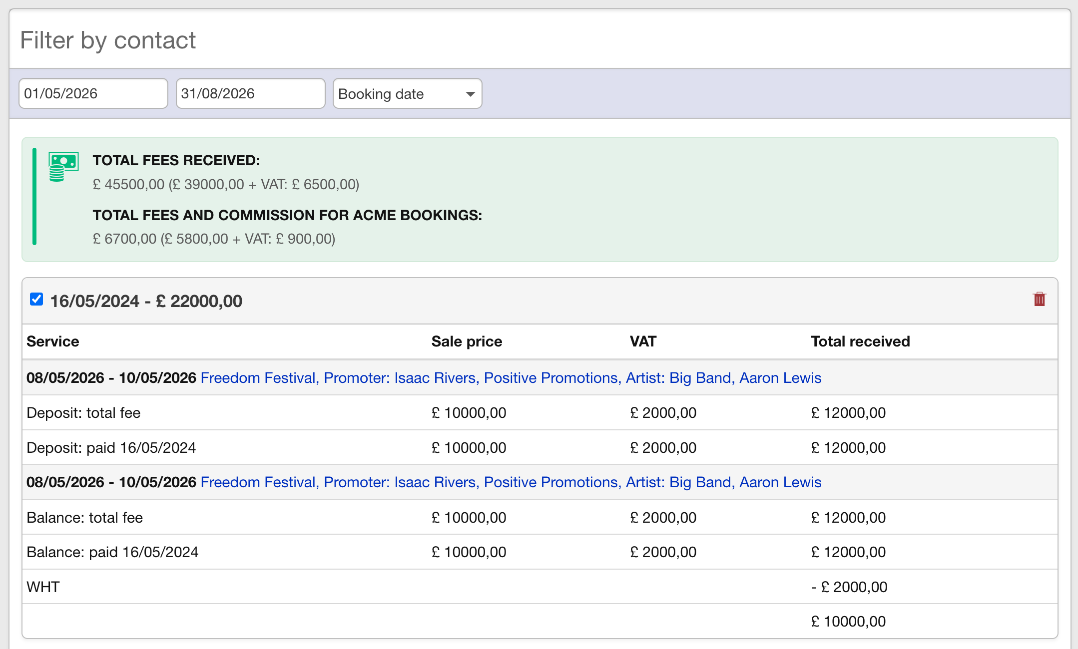 Payments report