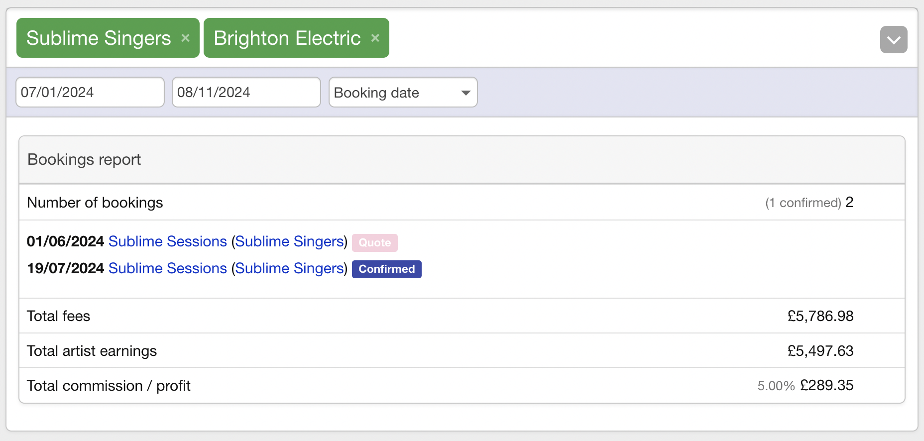 cross-reference bookings